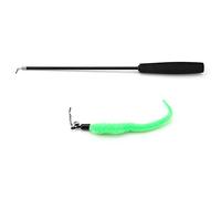 Gucagle Baguette de Chasse à Fil rétractable à Haute élasticité pour Chat, Chaton, Jouet interactif avec Cloche de Couleur vive pour Jeu en intérieur, matériau en Coton ABS Non Toxique, (Poteau Noir)