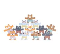 Gucagle Blocs d'équilibre ours en bois, jouet éducatif intelligent pour enfants de plus de 3 ans