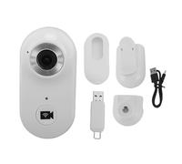 Gucagle Caméra d'action au pouce WIFI 1080P, portable, portable, portée sur le corps, avec support magnétique, couvercle de protection, clip arrière pour les aventures en plein air, (Blanche)