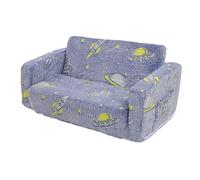 Gucagle Canapé Pliant pour Enfants Qui Brille dans Le Noir, 2 sièges en Mousse à mémoire de Forme, Housse Amovible, canapé de Lecture Confortable pour Les Enfants Qui apprennent et Jouent (Bleue)