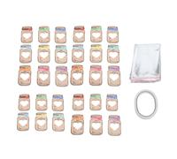 Gucagle Cartes de Saint Valentin pour Enfants 30PCS Pot Cadeaux Échange Valentine Cartes de Voeux DIY avec Sacs en Plastique Adhésif Double Face Cadeaux de Fête en Classe Papier Plastique (StyleB)