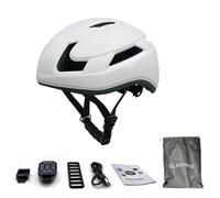 Gucagle Casque d'équitation Intelligent à LED avec Signal Lumineux, Compteur de Vitesse, télécommande, Prise en Charge de la Programmation de l'application BT pour Les Cyclistes Adultes, (Blanche)