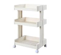 Gucagle Chariot de Rangement à 3 Niveaux Chariot Roulant Multifonctionnel de Grande capacité avec Roues Commodité Mobile pour Salon de beauté Cuisine Salle de Bain Bureau Cadre en métal