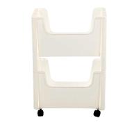 Gucagle Chariot de Rangement Support de Rangement Mobile épaissi de Grande capacité avec roulettes verrouillables pour Livres Jouets Bouteilles d'assaisonnement en Plastique 34 x 22 x (Blanche)