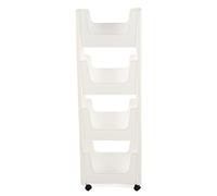 Gucagle Chariot de Rangement Support de Rangement Mobile épaissi de Grande capacité avec roulettes verrouillables pour Livres Jouets Bouteilles d'assaisonnement en Plastique 34 x 22 x (Blanche)