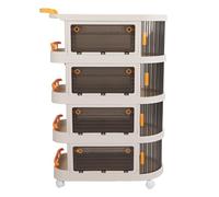 Gucagle Chariot Utilitaire Roulant à Plusieurs Niveaux, Grande capacité, Facile à Installer, Organisateur de Rangement Multifonction avec poignée pour Salle de Bain et Cuisine (4 Couches)