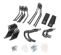 Gucagle Crochet de Garage Crochets de Rangement muraux Robustes avec revêtement antidérapant pour échelle Suspendue Outils de Jardin 16 pièces Ensemble de Fer PVC Nylon