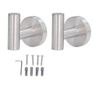 Gucagle Crochet mural rond en acier inoxydable brossé pour serviette de salle de bain, 2 pièces, crochet pour vêtements et serviettes