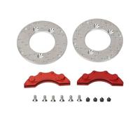 Gucagle Disque de Frein de Voiture RC en Alliage d'aluminium, Jeu d'étrier de Disque de Frein de Roue de Simulation élevée pour Voitures Traxxas 1/10 RC Argent Rouge 35 mm 1,4 Pouces 2