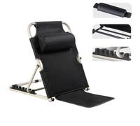 Gucagle Dossier de lit réglable Multi-Angles, Support Stable, Chaise de lit Pliable avec Oreiller pour Personnes âgées handicapées dans Les Soins Infirmiers au lit, Tissu Oxford en métal (Noire)