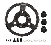 Gucagle Ensemble de pignons et Engrenages Droits RC Engrenages de Transmission durables en Acier pour Voiture Traxxas Slash 2WD 1/10 RC Noir Engrenage Droit 48P 90T avec pignon 19T 20T 21T