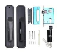 Gucagle Ensemble de serrure de porte d'entrée à clé noire, poignée de porte silencieuse, pour chambres à coucher, salles de bains, hôtels, bureaux, alliage d'aluminium, acier inoxydable,