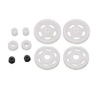 Gucagle Ensemble d'engrenages de pignon de Moteur RC, léger, Haute Performance, Construction en Fer en Plastique Durable pour SCX24 1/24, modèle de véhicule télécommandé, Mise à Niveau 8