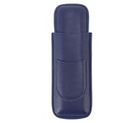 Gucagle Étui à cigares élégant Vintage fabriqué à la Main Mince Portable 2 Doigts Porte-Cigare Voyage fête Affaires Simili Cuir 18x6,5 cm 2 capacité de cigares (Bleue)