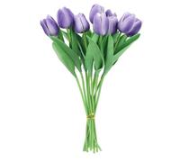 Gucagle Fleurs de tulipes artificielles, haute Simulation, toucher réaliste, décor en plastique pour salon, Table à manger, 10 pièces (Violette)