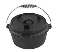 Gucagle Four hollandais de Camping en fonte, ustensiles de cuisine antiadhésifs multifonctions avec encoche de thermomètre pour la cuisine en plein air Camping randonnée (25CM)