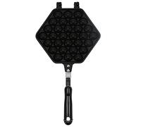 Gucagle Gaufrier antiadhésif en alliage d'aluminium avec support fixe pour la cuisine à domicile, cuisinière à gaz, sûr, facile à nettoyer, noir 40 x 21 cm