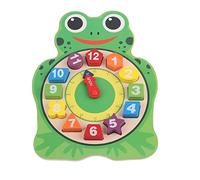 Gucagle Horloge en Bois pour Enfants, Jouet éducatif, Grand Dessin animé, Hibou, Grenouille, Forme Animale, nombres, Temps d'apprentissage, Jeu d'enseignement pour Les Tout-Petits, (Style Grenouille)