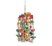 Gucagle Jouet à mâcher Perroquet coloré avec Crochet de Suspension | Satisfait le désir de votre oiseau de mâcher, de grimper et d'explorer avec des blocs de bois colorés pour perruches