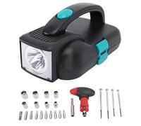 Gucagle Kit d'outils ménagers avec lampe de poche LED, ensemble complet de 24 pièces avec poignée en T, tournevis à cliquet, embouts miniatures pour l'entretien de la maison et les