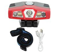 Gucagle Lampe frontale LED COB haute luminosité rechargeable double modes étanche et légère avec capteur de mouvement pour la randonnée en plein air, le camping, la course à pied, la (Rouge)