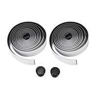 Gucagle Lot de 2 Bandes de Guidon de vélo en Silicone antidérapantes Absorbant la Transpiration et Absorbant Les Chocs, poignée Confortable pour vélos de Route, VTT, Noir (Blanc, avec Fond Noir)
