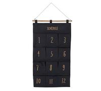 Gucagle Organisateur Suspendu à 12 Poches, Sac de Rangement Mural Peu encombrant avec Grande capacité pour l'organisation des dortoirs, Tissu en Toile et Bois Massif 37 x 73 cm (D)