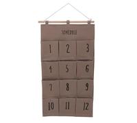 Gucagle Organisateur Suspendu à 12 Poches, Sac de Rangement Mural Peu encombrant avec Grande capacité pour l'organisation des dortoirs, Tissu en Toile et Bois Massif 37 x 73 cm (B)