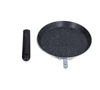 Gucagle Poêle à frire antiadhésive en pierre médicale, poêle à crêpes à fond plat, compatible avec cuisinière à induction, ustensiles de cuisine pour chefs à domicile, taille de 6 pouces (Noire)