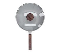 Gucagle Poêle à frire Poêle antiadhésive Sauteuse Grande capacité Répartition uniforme de la chaleur Marmite à long manche avec couvercle pour la maison Restaurant Ménage Alliage