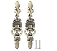 Gucagle Poignée de traction en anneau, bouton d'armoire rond moderne à trou unique pour tiroir de garde-robe de cuisine en alliage de Zinc 171x37mm 2 ensembles (231 Bronze Grand)