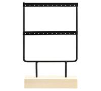 Gucagle Présentoir à Bijoux élégant et Durable en métal et Bois pour Boucles d'oreilles, Colliers, Organisateur pour Maison, Magasin de détail, Noir et Blanc, 14,8 x 7 x 23 cm (Noire)