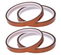 Gucagle Ruban Polyimide Résistant à la Chaleur Adhésif Haute Température Fort Collant Durable pour Imprimante 3D Panneau de Lit Chauffant Jaune Marron 10mm 4Pcs
