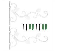 Gucagle Support de suspension pour plantes, crochet mural en fer de Style européen pour Pots de fleurs, décoration de jardin, ornement noir et blanc, 2 pièces (Blanche)