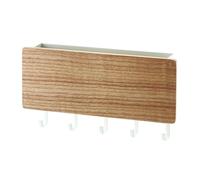 Gucagle Support Mural de Couloir en Bois sans poinçon, Porte-clés Multifonctionnel pour Sac, Chapeau, écharpe, entrée, Rangement en Bois Massif ABS PC Alliage Plastique 10 x 18,3 x 3,4 cm (2)