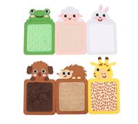 Gucagle Tapis sensoriels pour Enfants autistes, Jouets d'apprentissage ludiques texturés, Animaux Mignons, Carreaux sensoriels pour Murs, Tout-Petits, Ensemble de 6 pièces, Girafe,