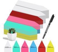 Gucass Lot de 300 étiquettes pour plantes avec 1 feutre, étiquettes pour plantes, résistantes aux intempéries, en plastique, pour légumes, herbes, fleurs (blanc + multicolore)