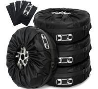 Gucass Lot de 4 housses de pneu de 19-23 pouces - Sacs étanches et housse de protection pour pneus - Pour le rangement et le transport des pneus - Protection UV - Noir - L (Ø 80 cm)