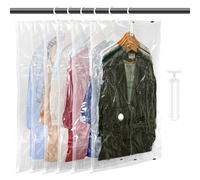 Gucass Lot de 6 Sac Sous Vide Vetement Aspirateur 110x70 cm, Housse Vetement Sous vide à Suspendre idéal pour costumes manteaux, vestes - Transparentes et Réutilisables