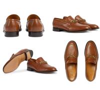 GUCCI Chaîne Slip-On En Cuir Mocassins Sneakers Chaussures 40