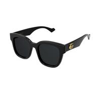 Gucci Lunettes de Soleil Carrées, Monture Noire, Verres Foncés, Logo GG Doré