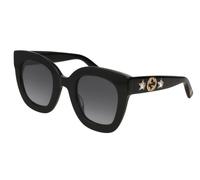 Gucci Femme GG0208S 001 Lunettes de soleil Plastique Noir Gris Carré Normale