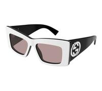 Gucci Femme GG1842S 006 Lunettes de soleil Acétate Blanc Marron Papillon
