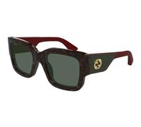 Gucci Femme Gucci GG1663S 002 Lunettes de soleil Acétate Havane Vert Carré