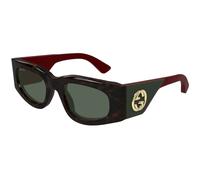 Gucci Femme Gucci GG1664S 002 Lunettes de soleil Acétate Havane Vert Carré
