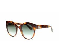 Gucci Femme Lunettes de Soleil Rondes GG0028S 002 Havane Vert Lentille 52mm