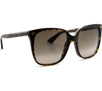 Gucci Lunettes de soleil GG0022S Femme – Monture écaille, verres dégradé marron 003 Havana-Brown