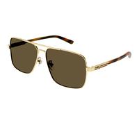 Gucci Homme Gucci GG1289S 002 Lunettes de soleil Métal Or Marron Pilote