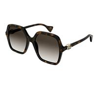 Gucci Lunettes de Soleil GG1072S Dark Havana/Brown Shaded 56/19/145 femme