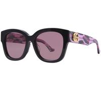 Gucci Lunettes de soleil pour femme GG1550SK 004 Black-Pink Stripes/Red Square Black/Pink Havana/Rouge, Noir/Rose Havane/Rouge